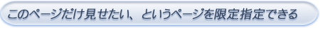 このページだけ見せたい、というページを限定指定できる